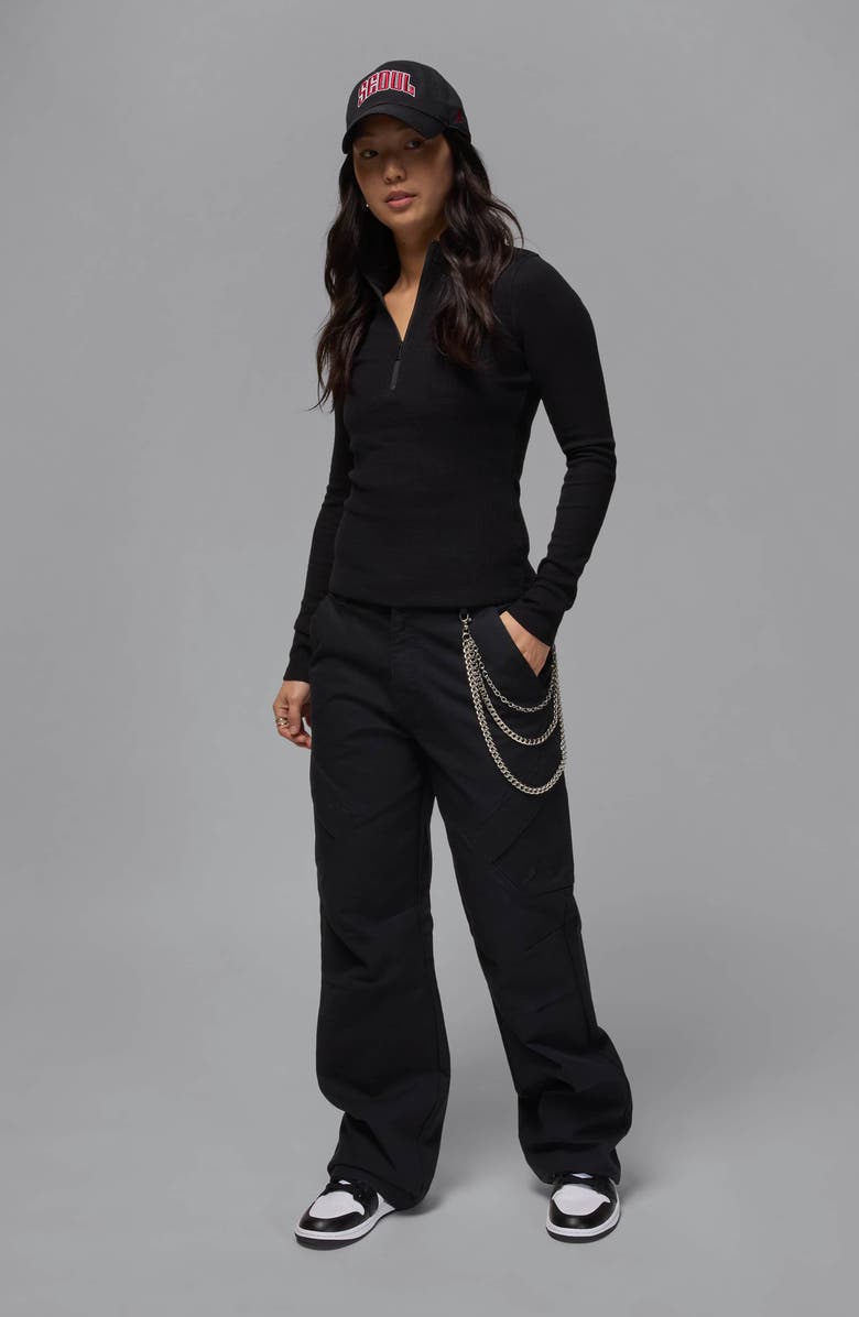 Jordan Waffle Texture Long Sleeve Half Zip Top, Alternate, color, 