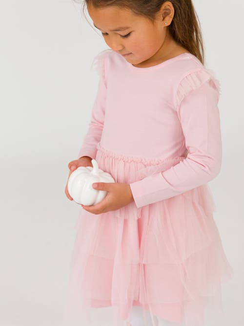 Rufflebutts Toddler Girls Flutter Tulle Long Sleeve Twirl Dress In Pink