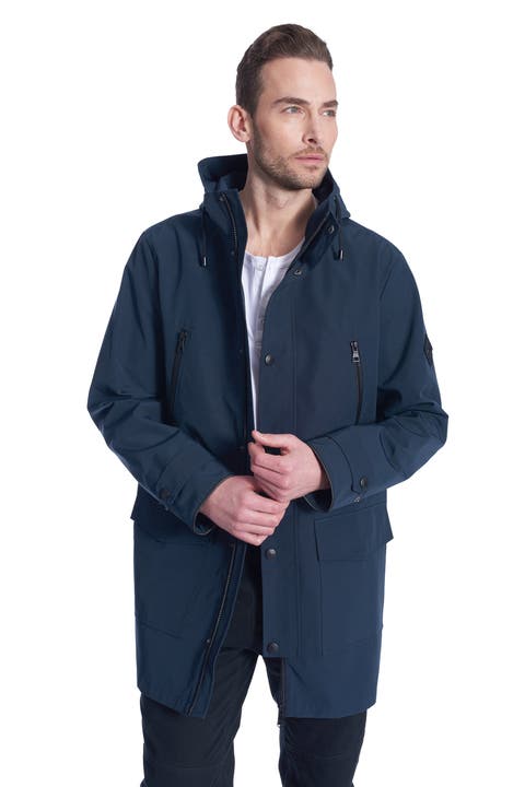 BANKS - Weather Resistant Storm Jacket with Drawstring Hood Raincoat
