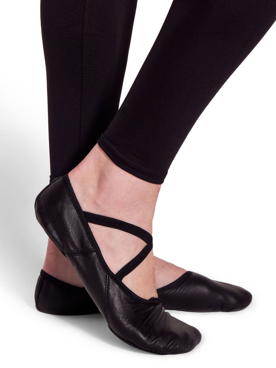 Men's Leather Romeo Ballet Shoe, Main, color, black