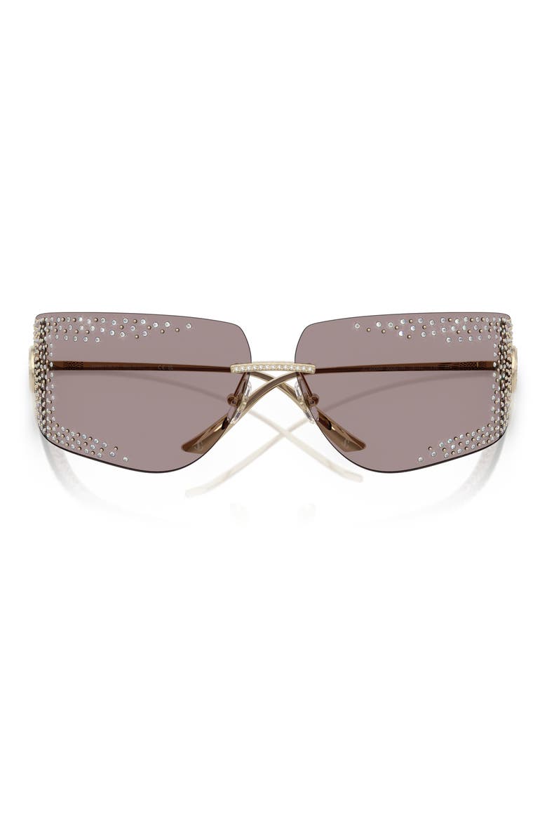 78mm Oversize Pillow Sunglasses, Alternate, color, PALE GOLD / LIGHT PURPLE BROWN