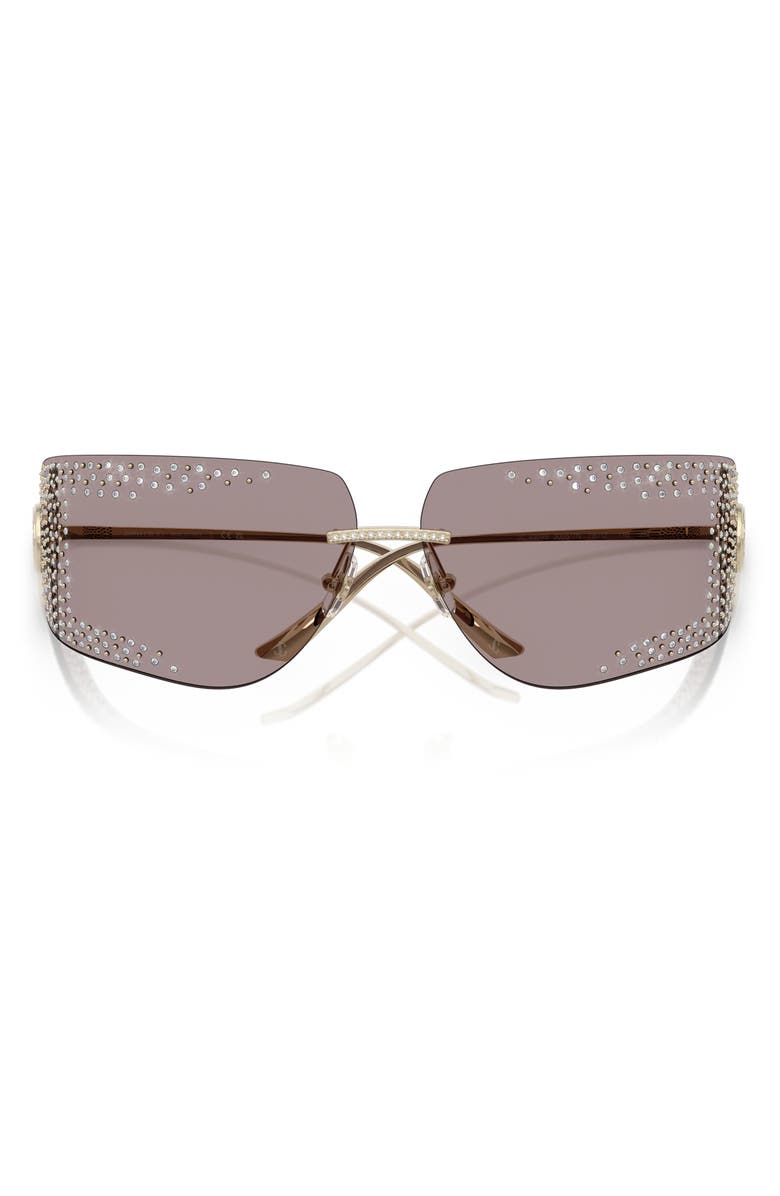 Jimmy Choo 78mm Oversize Pillow Sunglasses, Alternate, color, Pale Gold / Light Purple Brown