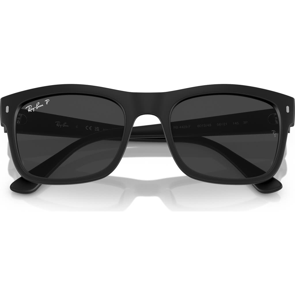Ray Ban Ray-ban 56mm Polarized Square Sunglasses In Black