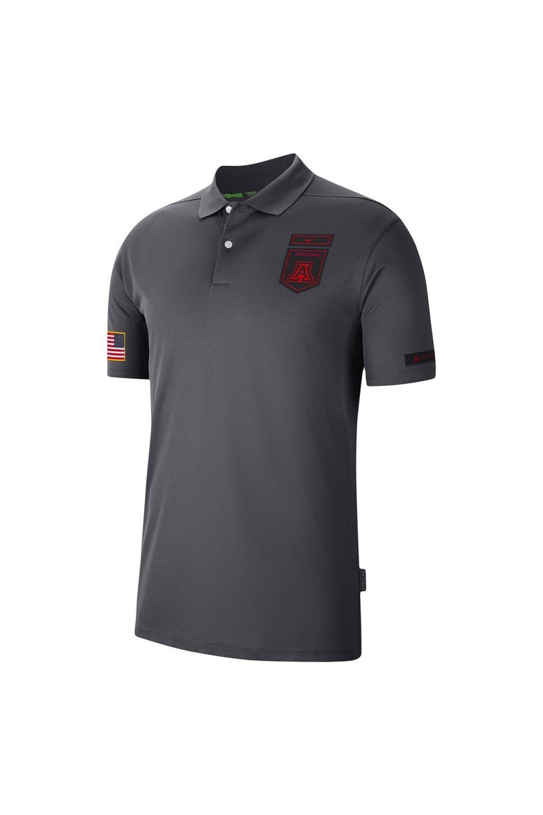 Men's Nike Anthracite Arizona Wildcats Victory Military Appreciation Performance Polo, Alternate, color, Anthracite