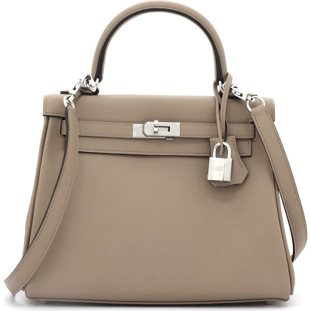 Pre-owned Hermes Hermes Kelly Handbag Verso Swift With Palladium Hardware 25 In Multi