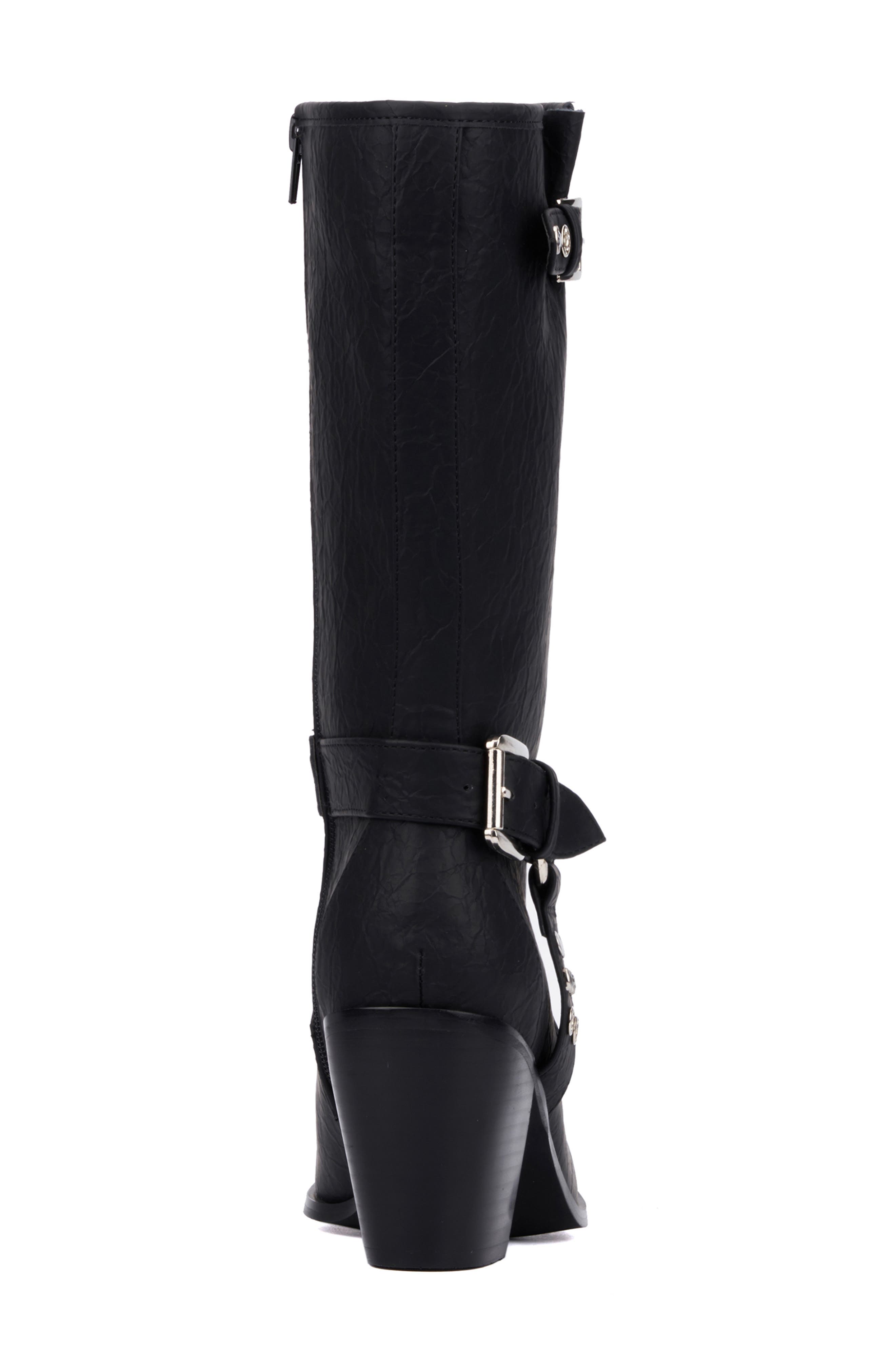 OLIVIA MILLER Tarot Card Studded Boot, Alternate, color, Black