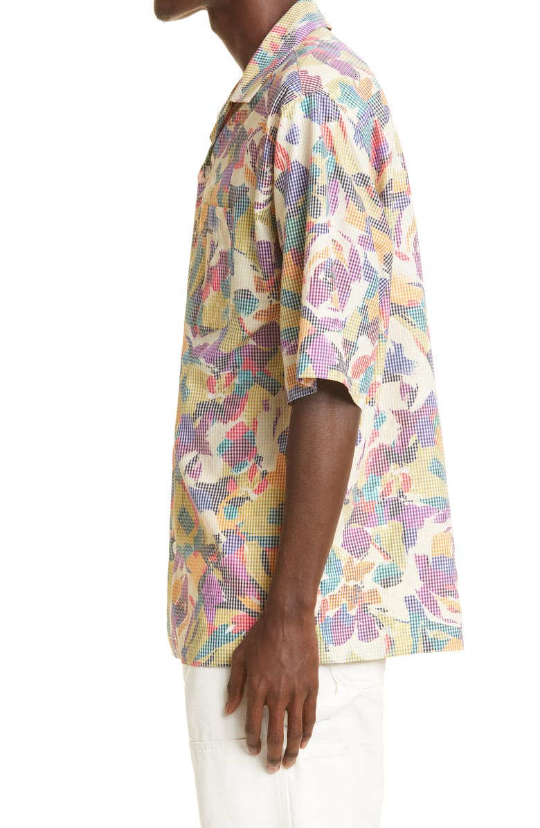 KENZO Archive Floral Short Sleeve Button-Up Camp Shirt, Alternate, color,
