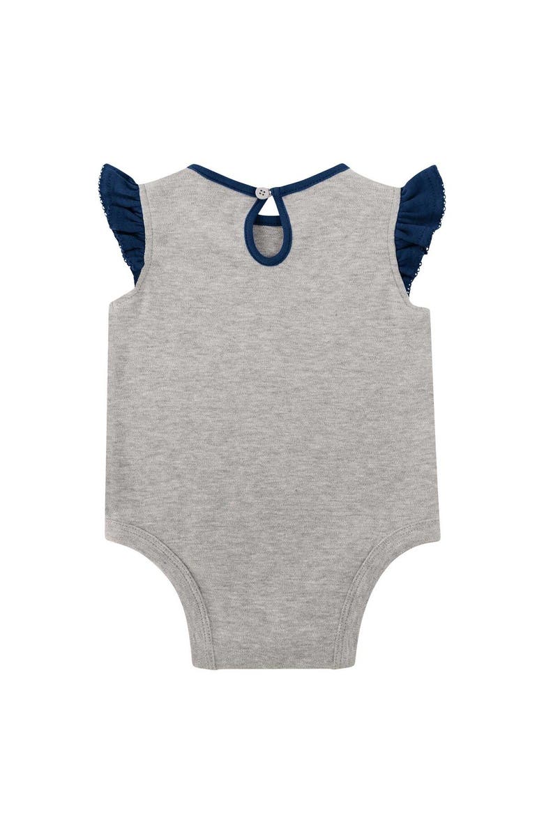 Outerstuff Newborn Heather Gray/Navy Dallas Cowboys All Dolled Up Three-Piece Bodysuit, Skirt & Booties Set, Alternate, color, 