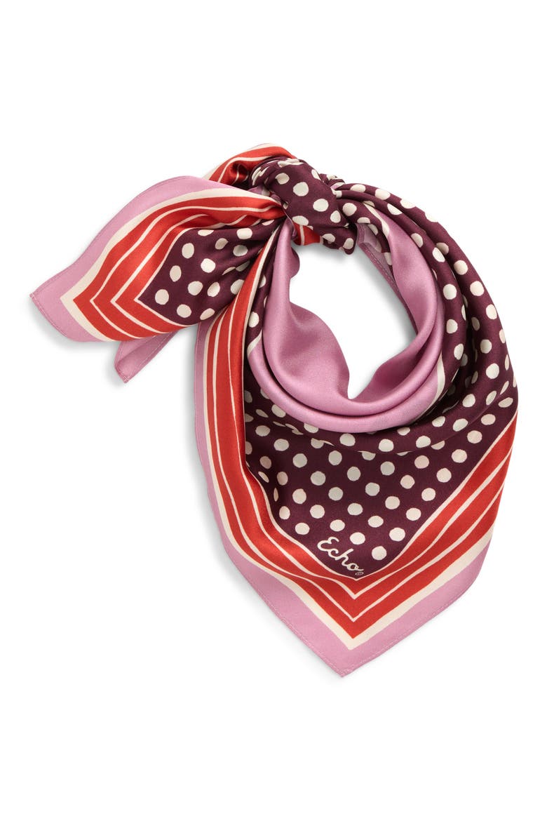 Dotty Silk Bandana, Main, color, WINETASTING