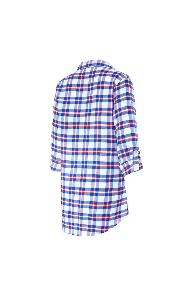 CONCEPTS SPORT Women's Concepts Sport Royal New York Giants Sienna Plaid Full-Button Long Sleeve Nightshirt, Alternate, color, 