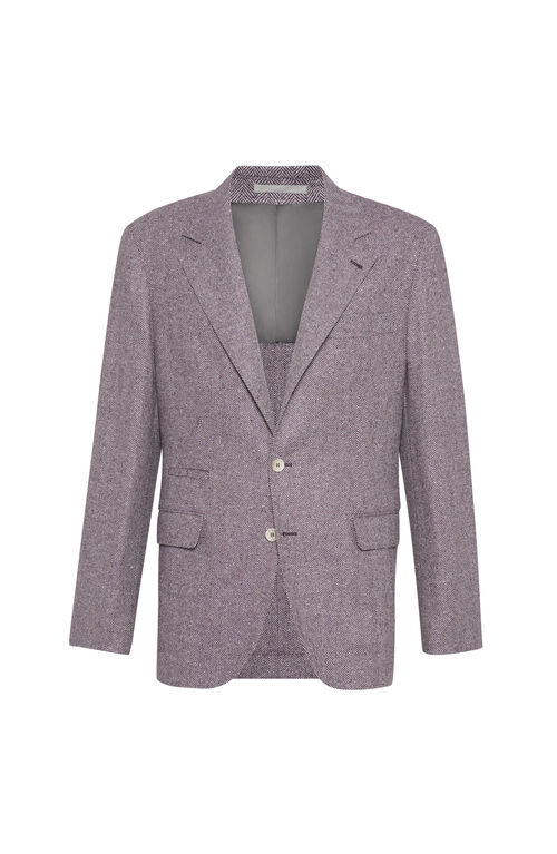 Brunello Cucinelli Chevron Deconstructed Blazer In Burgundy