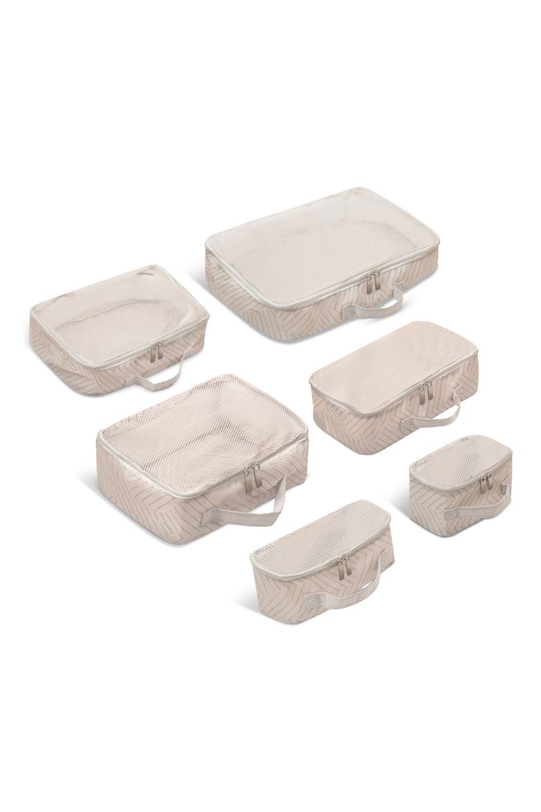 Set of 6 Packing Cubes, Alternate, color, OFF-WHITE