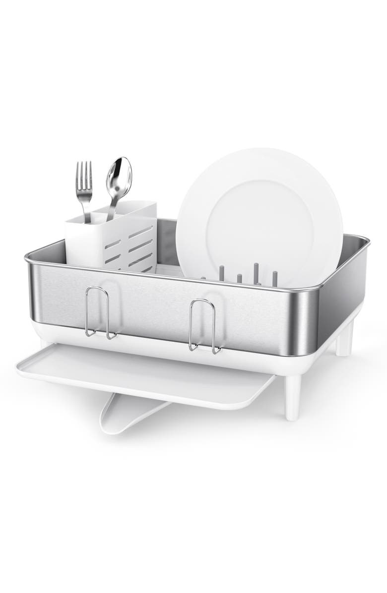 simplehuman Compact Steel Frame Dish Rack, Alternate, color, 
