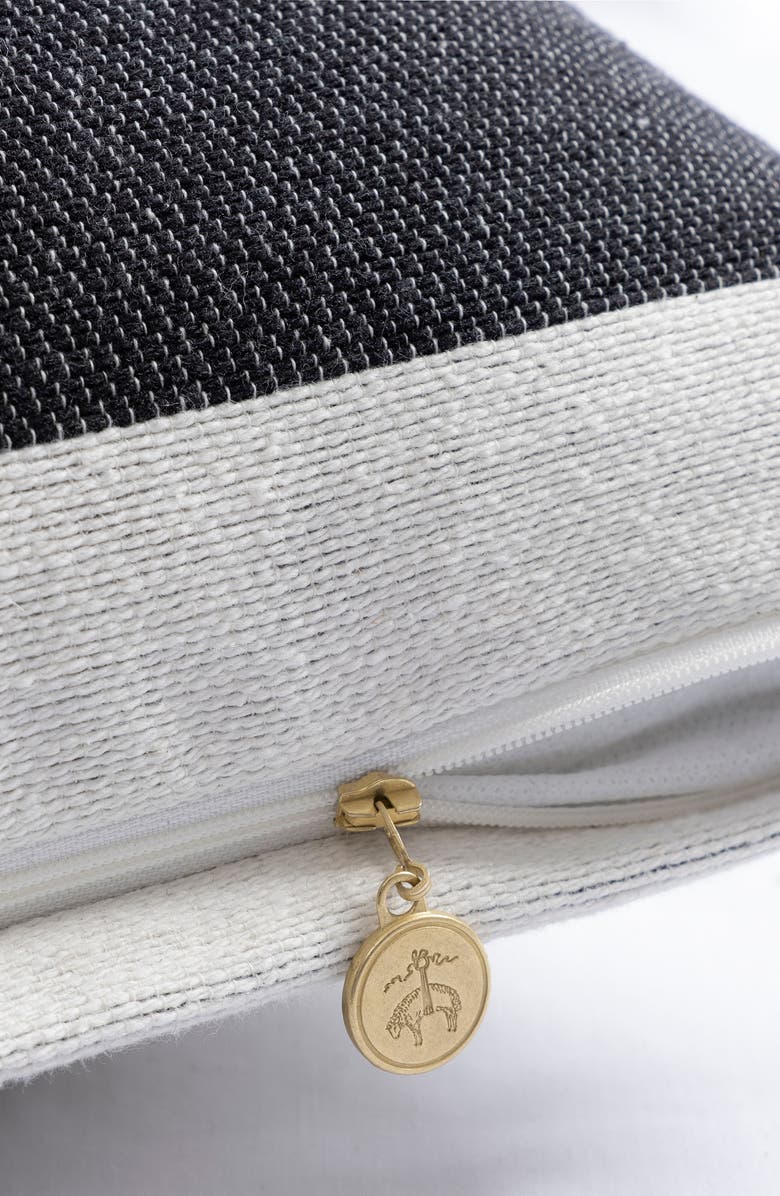 Brooks Brothers Tuxedo Border Throw Pillow, Alternate, color, White