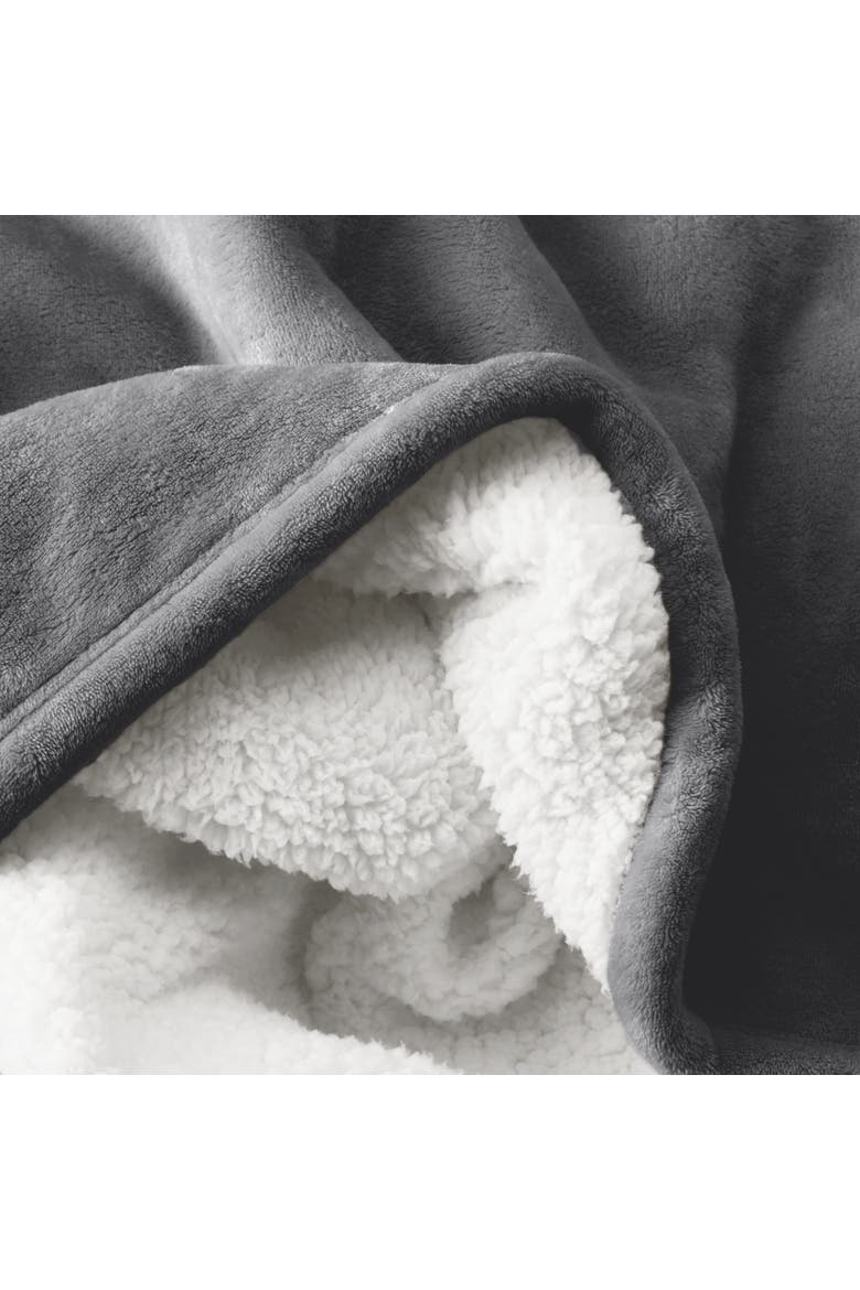 Reversible Plush Fleece Blanket, Alternate, color, Grey