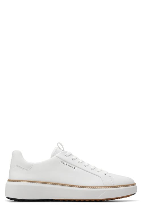 Cole Haan Grandpro Topspin Waterproof Golf Shoe In Optic White/natural
