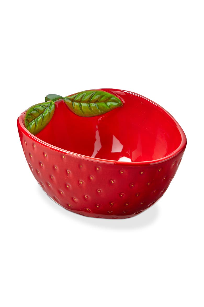 Strawberry Snack Bowl Red Multi Earthenware Summer, Main, color, Red