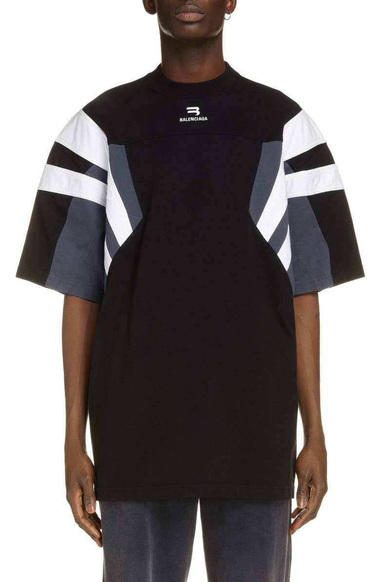 Balenciaga Logo Organic Cotton Tracksuit T-Shirt, Main, color,