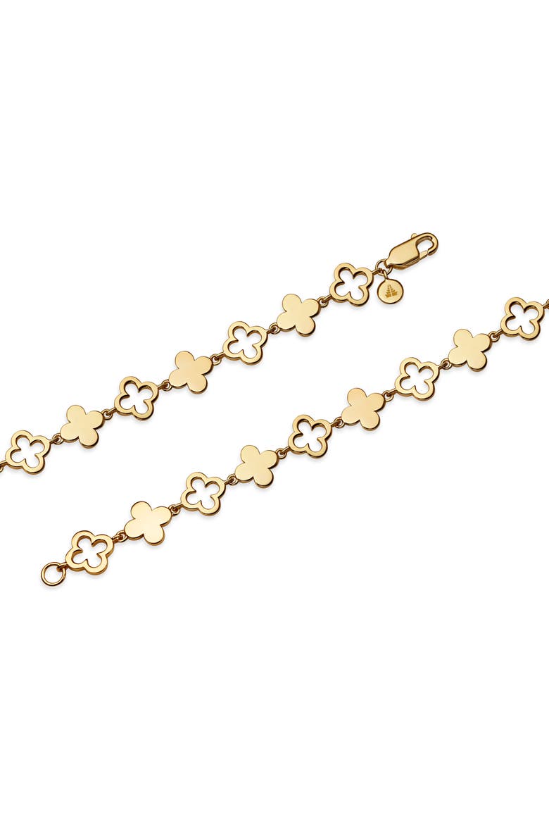 Clover Chain Bracelet in Gold Plated Sterling Silver, 8mm, Alternate, color, Yellow Gold