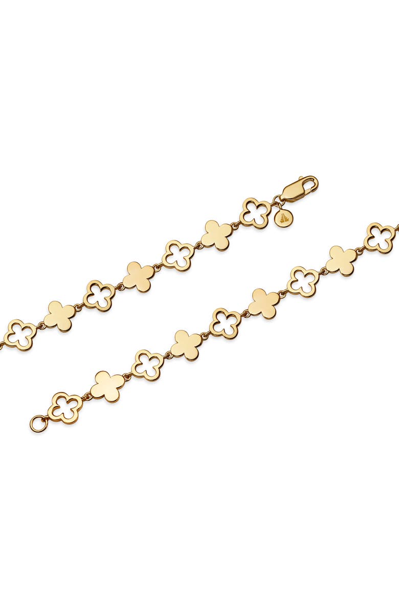 DEVATA Clover Chain Bracelet in Gold Plated Sterling Silver, 8mm, Alternate, color, Yellow Gold