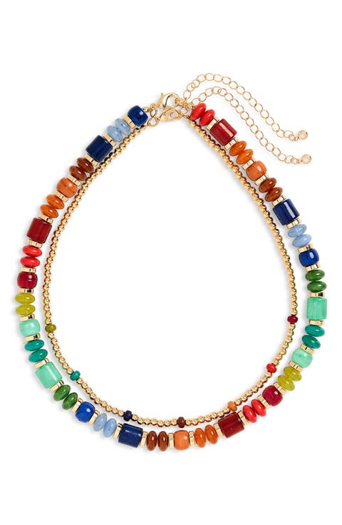 2-Pack Assorted Beaded Necklace Set