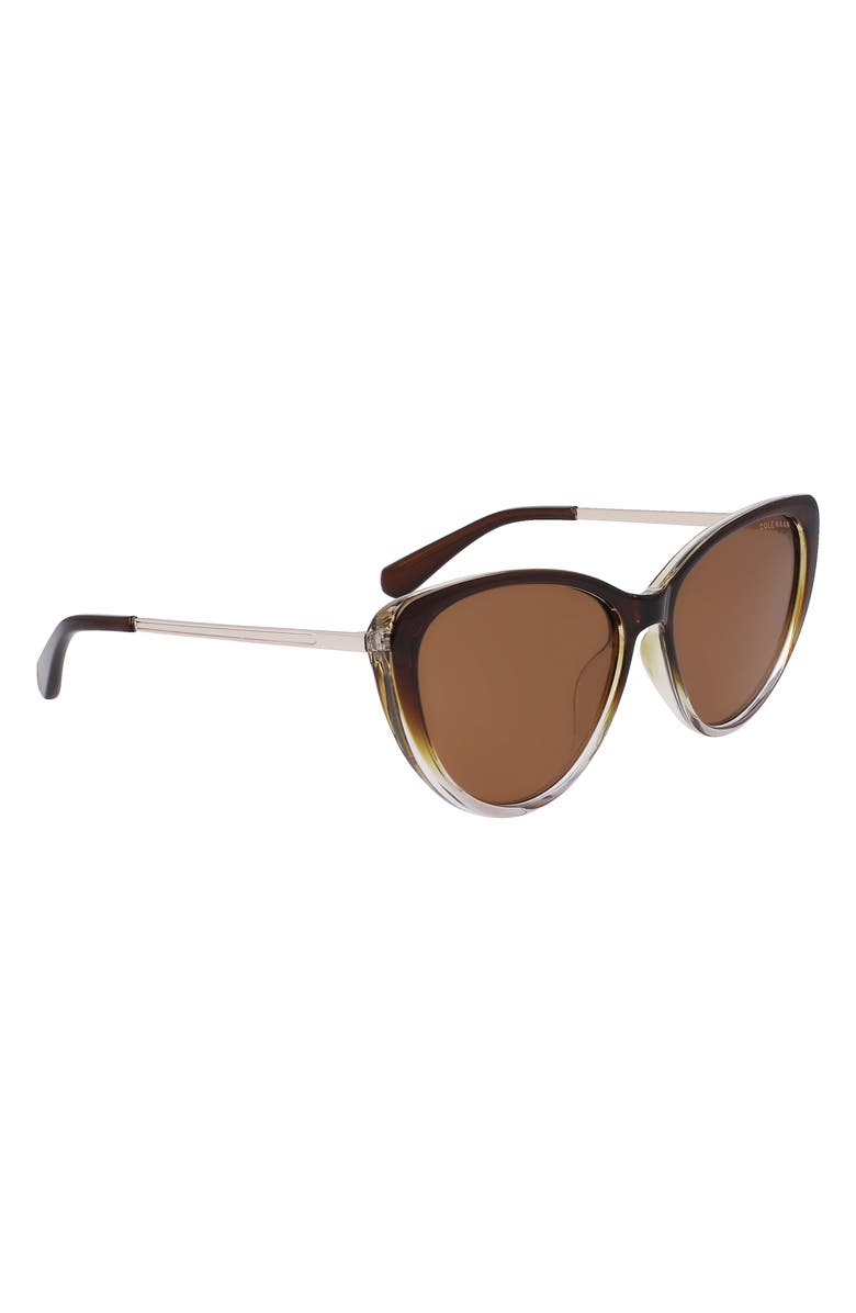 Cole Haan 54mm Polarized Cat Eye Sunglasses, Alternate, color, Taupe Gradient