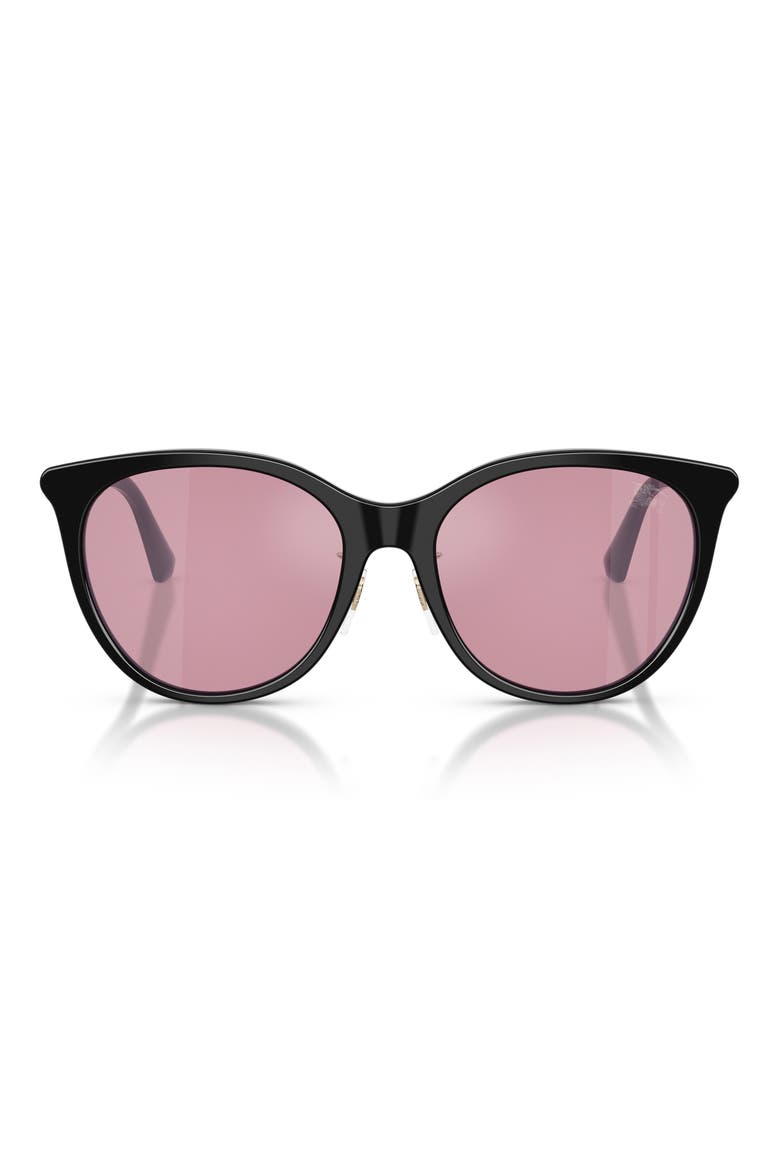56mm Phantos Sunglasses, Main, color, BLACK / DARK PINK SILVER