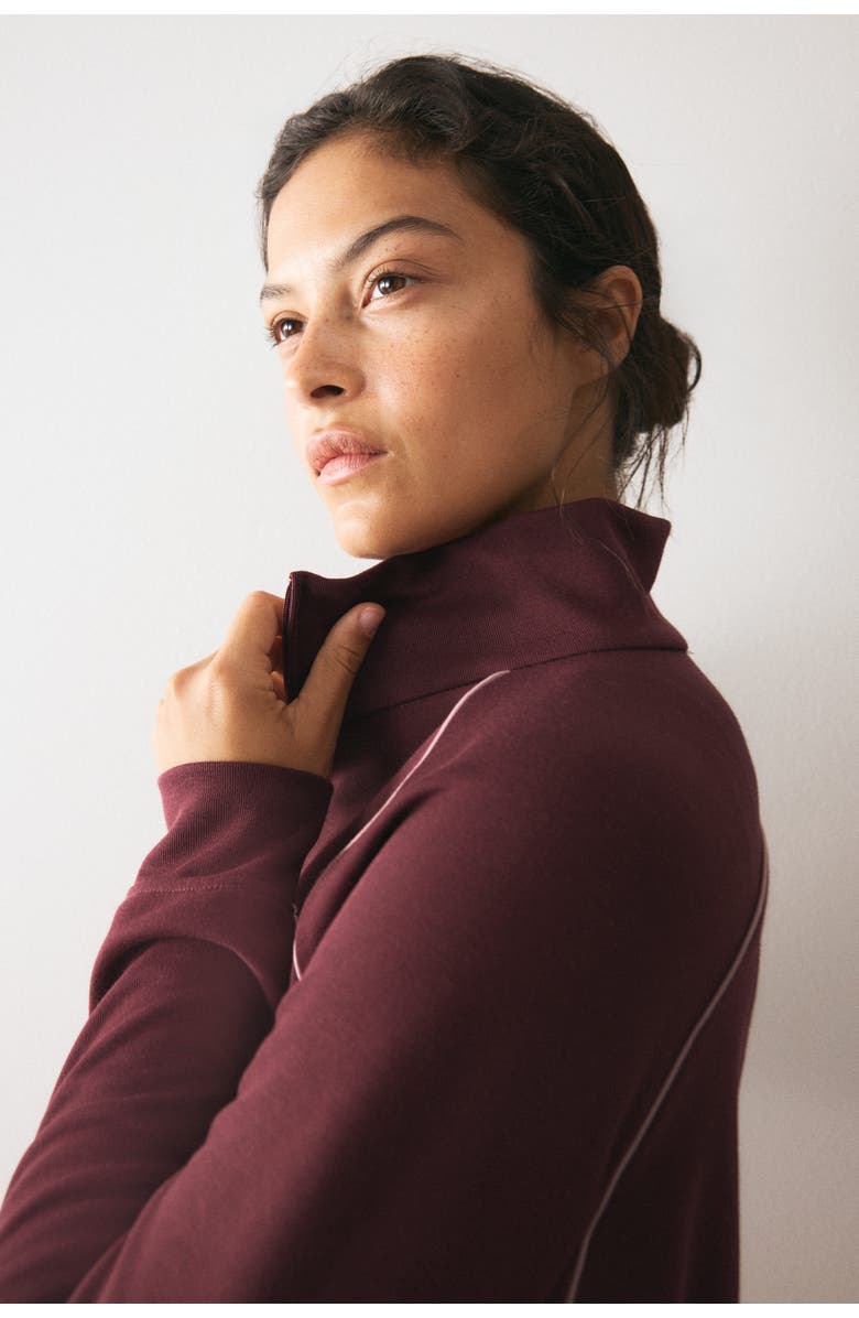 H&M Scuba Knit Track Jacket, Alternate, color, Burgundy