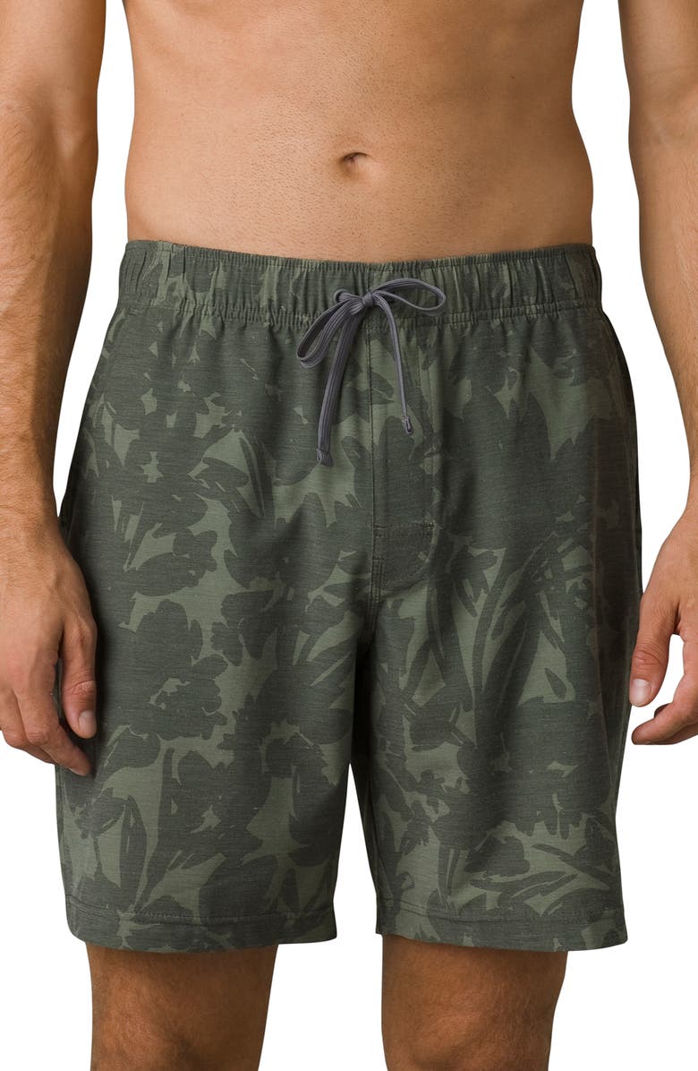 prAna Metric E-Waist Recycled Polyester Blend Swim Trunks, Main, color, 