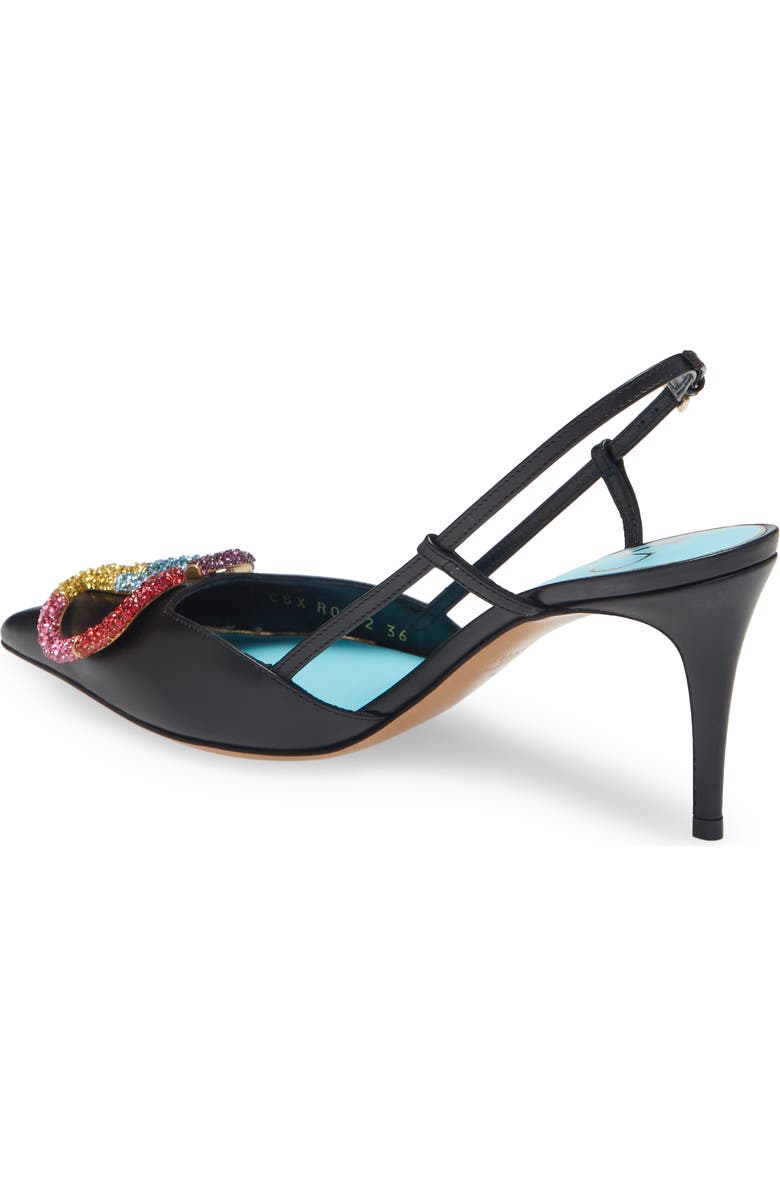Valentino Garavani Rainbow Crystal VLOGO Pointed Toe Slingback Sandal, Alternate, color,