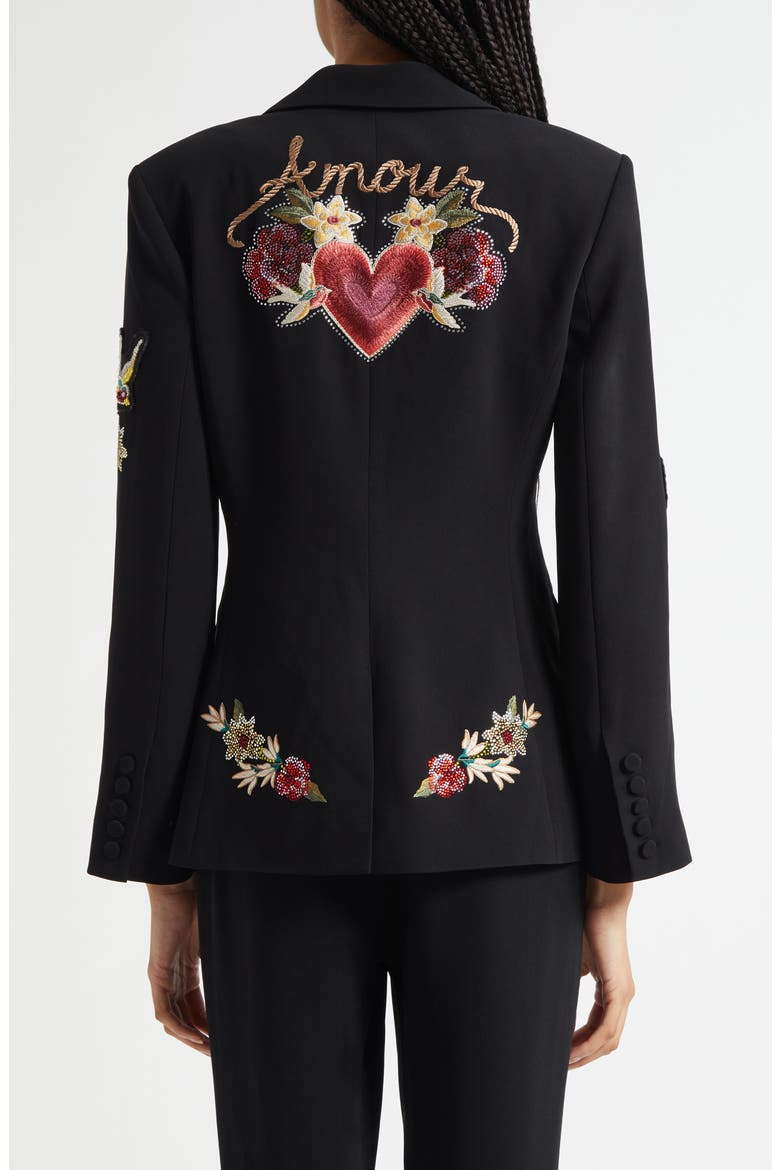 Cheyenne Western Americana Appliqué Scrunched Blazer, Alternate, color, BLACK/ MULTI