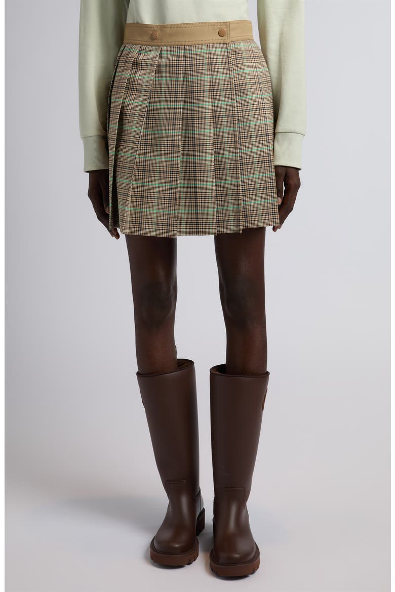Plaid Wrap Skirt, Main, color, LIGHT BROWN