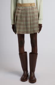 Moncler Plaid Wrap Skirt
