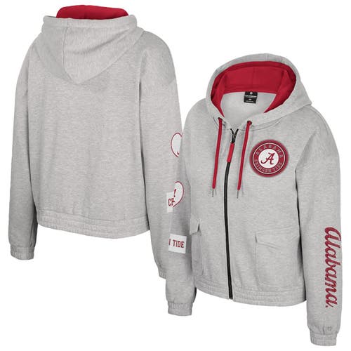 Colosseum Gray Alabama Crimson Tide Alfie Full-zip Hoodie Jacket In Gray