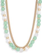 NORDSTROM RACK Layered Chain & Bead Necklace