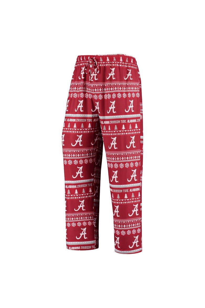 Men's Concepts Sport Crimson Alabama Crimson Tide Ugly Sweater Knit Long Sleeve Top and Pant Set, Alternate, color, Crimson