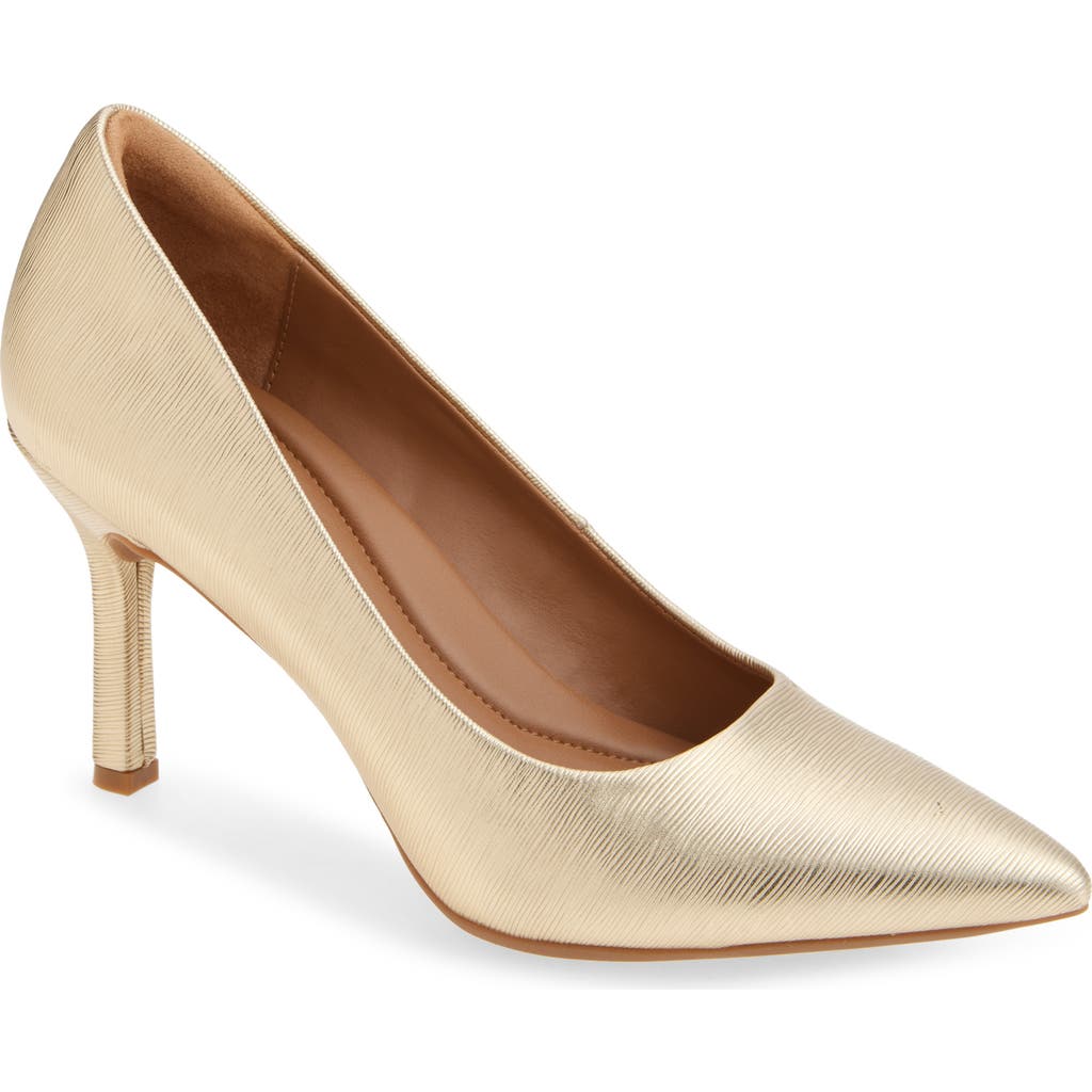 Nordstrom Rack Paige Faux Leather Pump In Gold Metallic