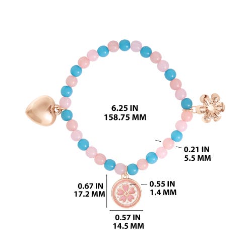 Jessica Simpson Kids Kids Pastel Beaded Bracelet & Heart Earrings Set In Gold