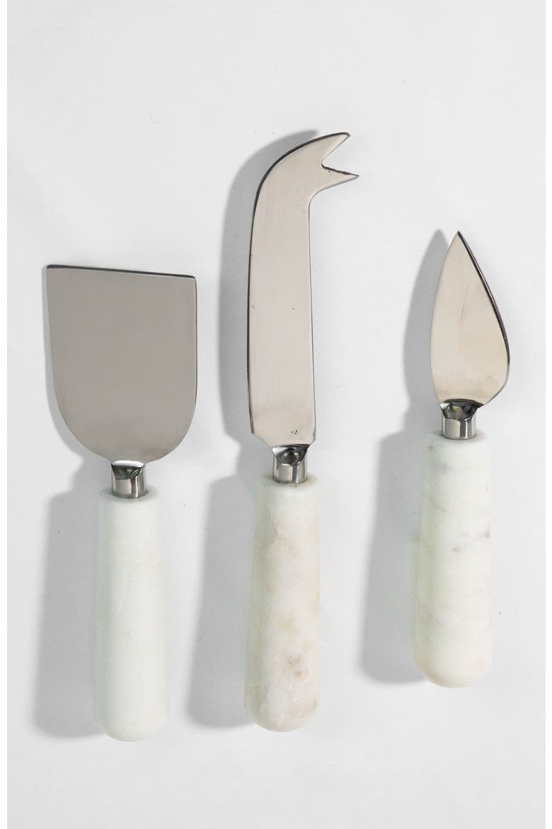 Boxed Set of Marble Cheese Tools, Main, color, Grey