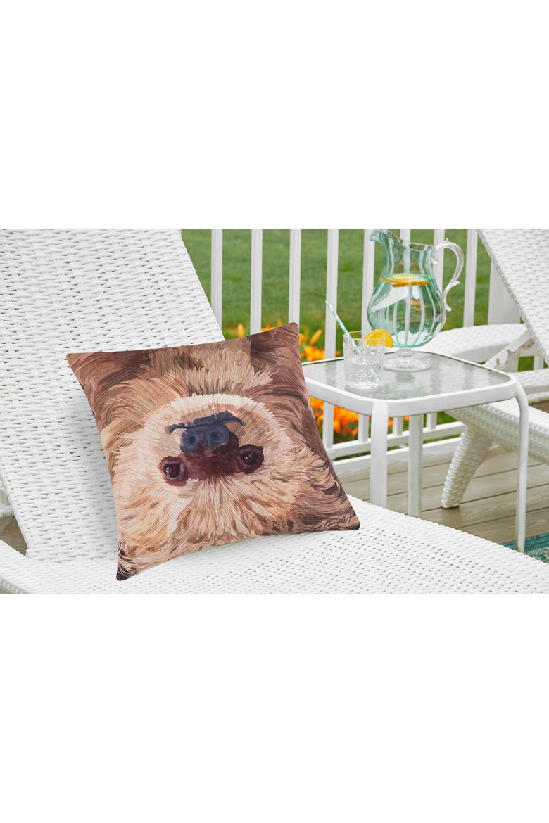 Sloth To Do Indoor/Outdoor Decorative Throw Pillow, 18" x 18", Alternate, color, Brown