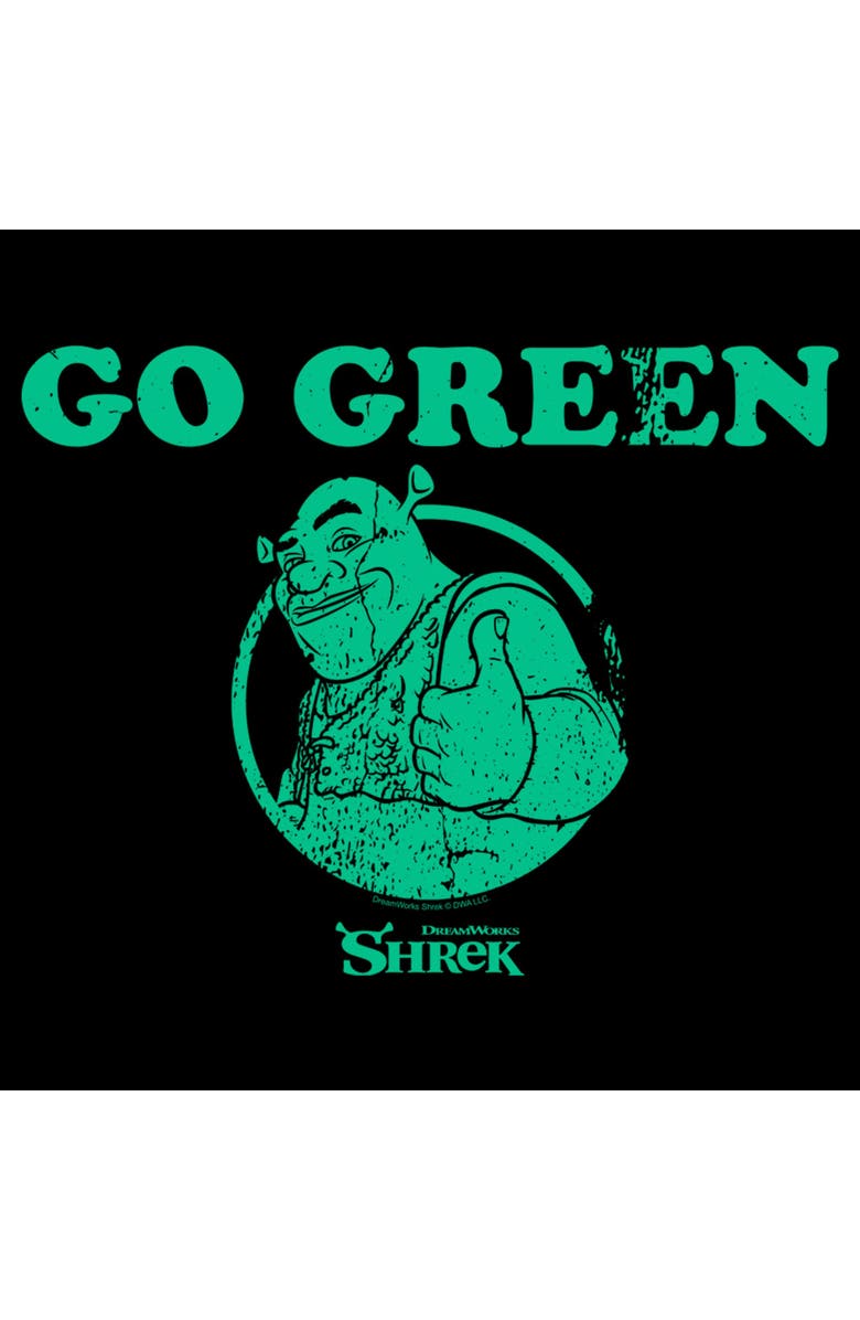 Shrek Men's Shrek St. Patrick's Day Go Green  Graphic T-Shirt, Alternate, color, Black