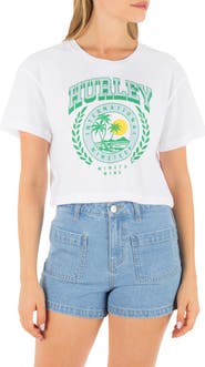 Hurley Academy Graphic Boxy Crop T-Shirt