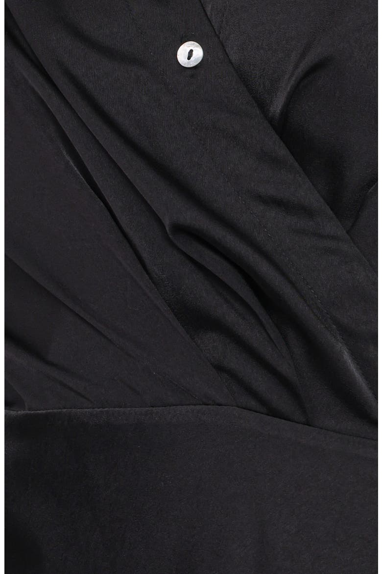 Verna Long Sleeve Wrap Maxi Shirtdress, Alternate, color, BLACK