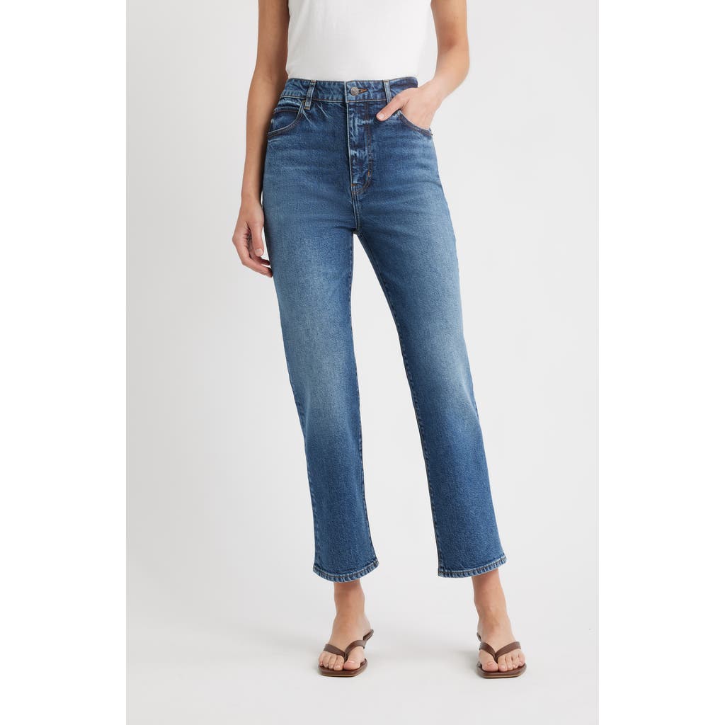 Frame The Ruler High Waist Ankle Straight Leg Jeans In Blue