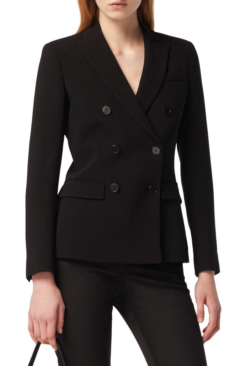 Altuzarra Indiana Double Breasted Twill Blazer, Main, color, 000001 Black