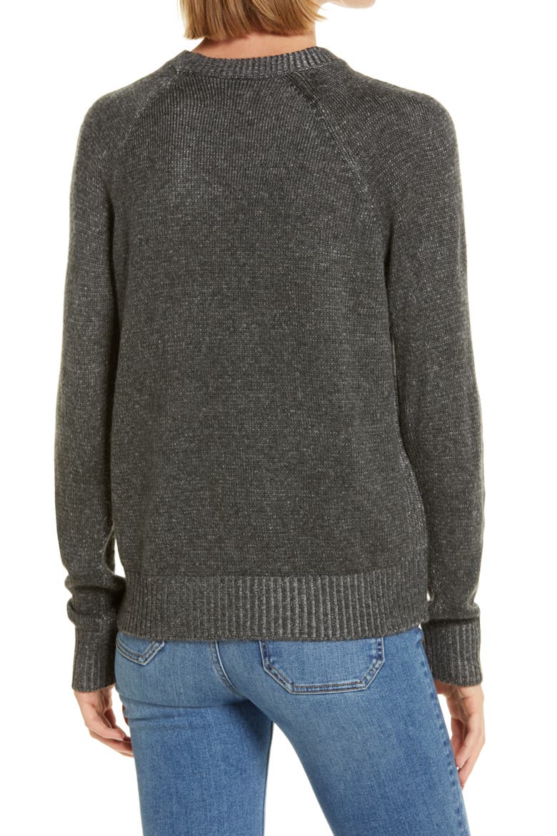 Carly Pop Stripe Pullover, Alternate, color, GREY STONE HEATHER