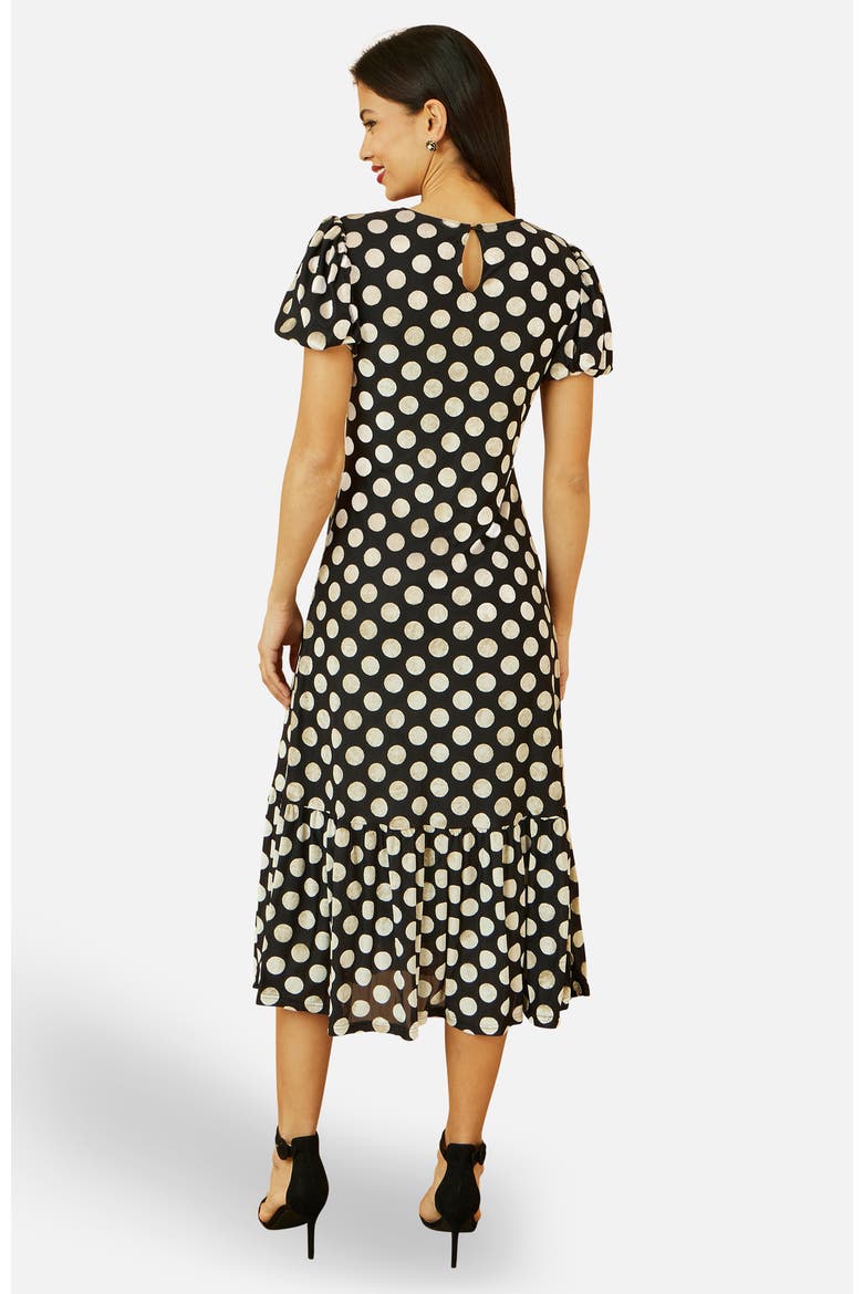 Velvet Twist Waist Midi Dress, Alternate, color, Black