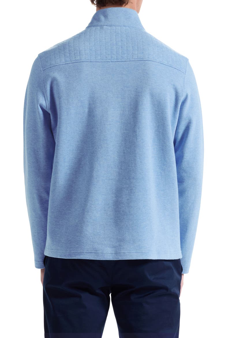 Waffle Quarter Zip Cotton Blend Pullover, Alternate, color, AIR BLUE