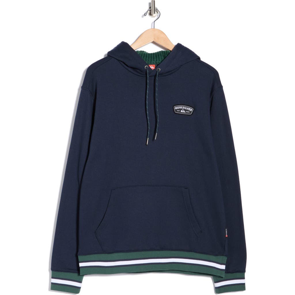 Quiksilver Dion Stripe Trim Hoodie In Blue