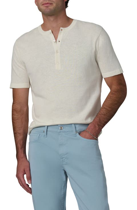 Short Sleeve Cotton Blend Henley
